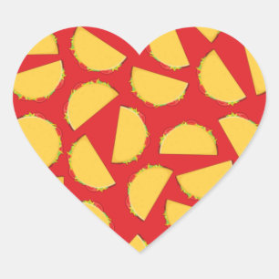 Cute Taco Kids 1st Birthday Party Mexican Food Heart Sticker