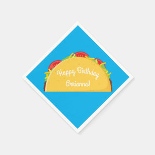 Cute Taco Kids 1st Birthday Party Mexican Food Napkin