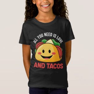 Cute taco love word art girls T-Shirt