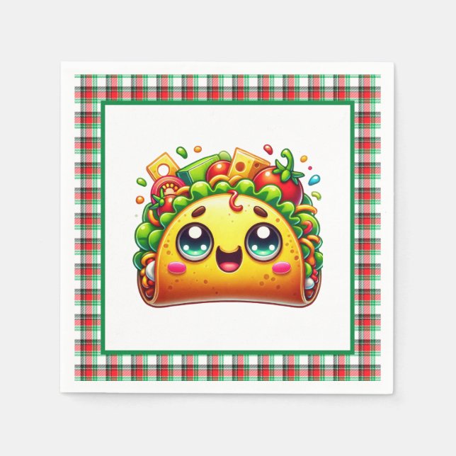 Cute taco lovers party napkin (Front)