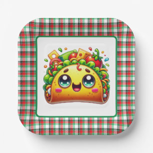 Cute taco lovers party paper plate
