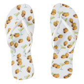 Cute Taco Margarita Pattern Mexican Food Jandals (Footbed)