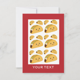 Cute Taco Pattern Name Note Card