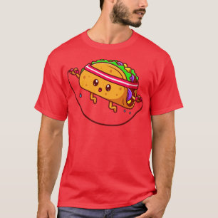 Cute Taco Playing Jump Rope Cartoon T-Shirt