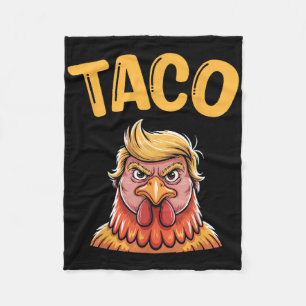 Cute Taco Trump Always Chickens Out Funny Let's Go Fleece Blanket