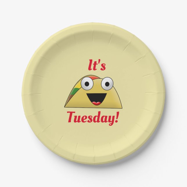 Cute Taco Tuesday Paper Plate (Front)