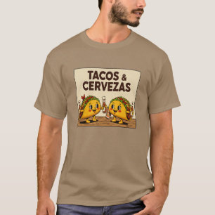Cute Tacos & Cervezas Funny Mexican Food Beer T-Shirt