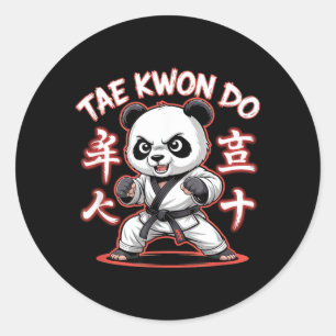 Cute Taekwondo Panda - Funny Korean MMA TKD Classic Round Sticker
