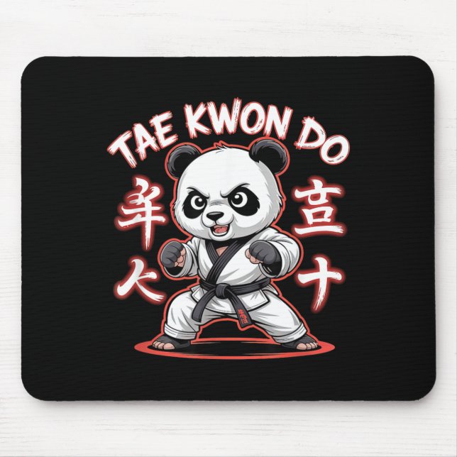 Cute Taekwondo Panda - Funny Korean MMA TKD Mouse Pad (Front)