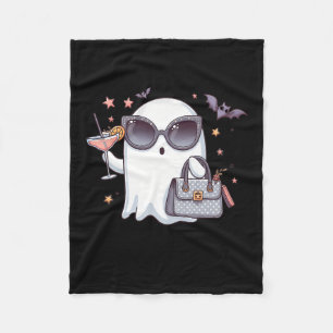 Cute Tail Ghost Boujee Boojee Halloween Drinking C Fleece Blanket