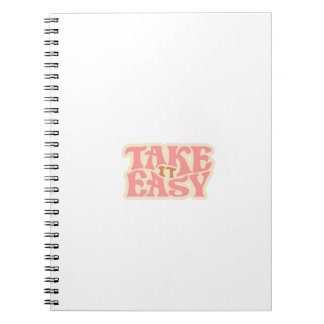 Cute Take It Easy Retro Wavy Aesthetic  Notebook