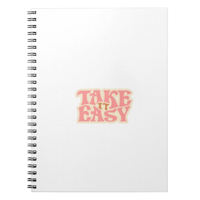 Cute Take It Easy Retro Wavy Aesthetic  Notebook (Front)