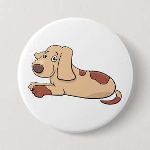 Cute Tan and Brown Spotted Puppy Dog 7.5 Cm Round Badge