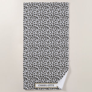 Cute Tan Leopard Print Beach Towel