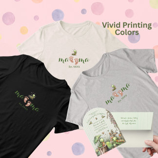 Cute Tan-Skin Baby Feet Heart Mama and Caterpillar Tri-Blend Shirt