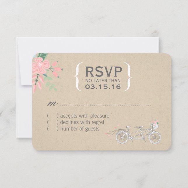 Cute Tandem Bike RSVP Cards (Front)