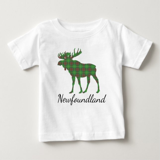 Cute Tartan moose Newfoundland  t shirt (Front)