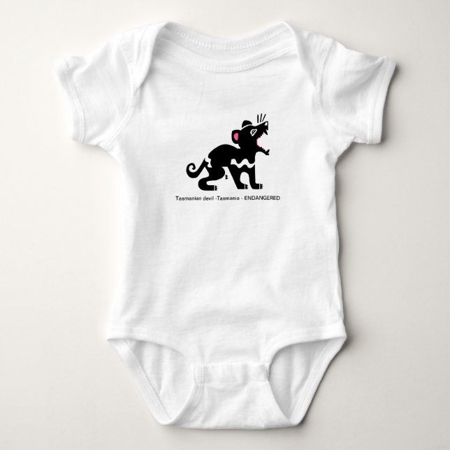 Cute Tasmanian devil - Endangered animal -  Baby Bodysuit (Front)
