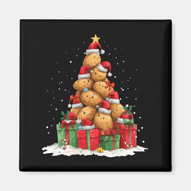 Cute Tato Le Christmas Tree Xmas Hat Long Sleeve  Magnet (Front)