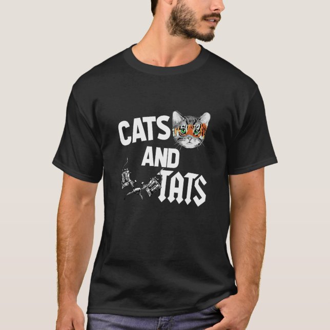 Cute Tattoo Artist cats and tats inked inking tatt T-Shirt (Front)