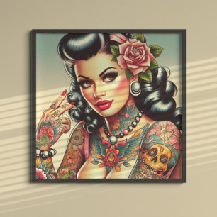 Cute Tattooed Girl Poster