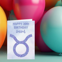 Cute Taurus Astrology Sign Custom Purple Birthday