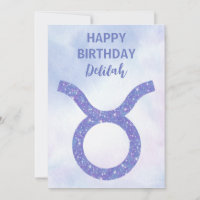 Cute Taurus Astrology Sign Personalised Purple