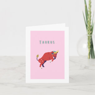 Cute Taurus, zodiac, star sign Card