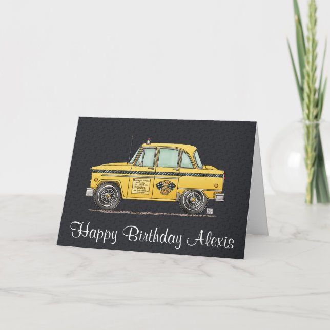 Cute Taxi Cab Card (Front)
