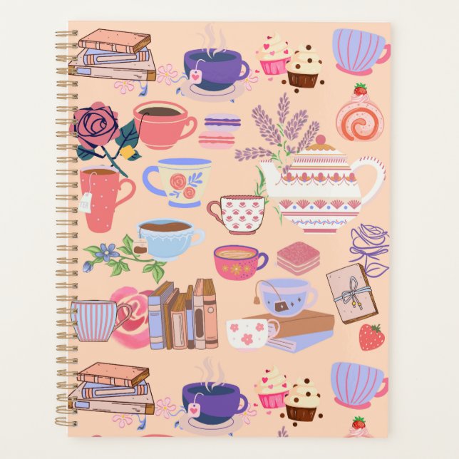 Cute Tea and Books Planner (Front)