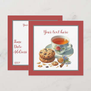 Cute tea and cookies party invitation