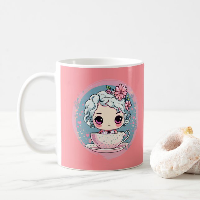 Cute Tea Cup Doll Mug (With Donut)