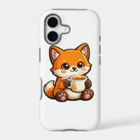 Cute Tea Fox Illustration – Cozy Fox Drinking Tea