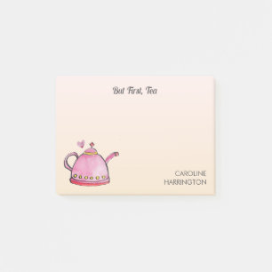 Cute Tea Lover Inspirational Cosy Office Peach Post-it Notes