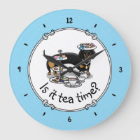 Cute Tea Party Dachshund Dog (black & tan) Funny