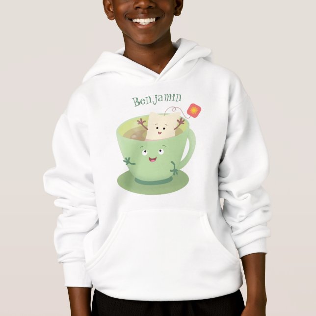 Cute teabag cup cartoon humour character (Front)