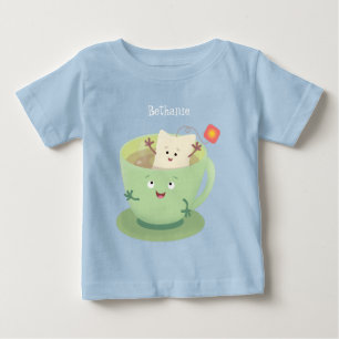 Cute teabag cup cartoon humour character baby T-Shirt