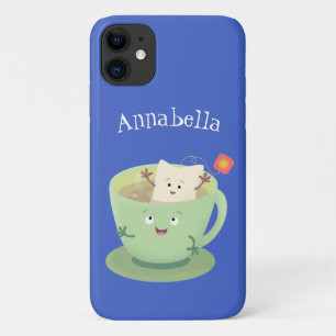 Cute teabag cup cartoon humour character Case-Mate iPhone case