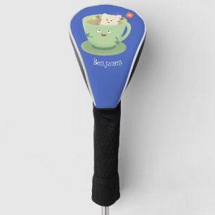 Cute teabag cup cartoon humour character golf head cover
