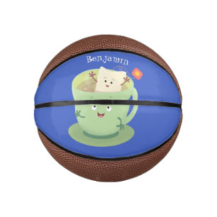 Cute teabag cup cartoon humour character mini basketball