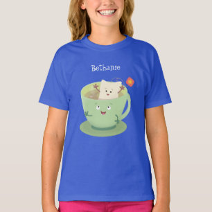 Cute teabag cup cartoon humour character T-Shirt