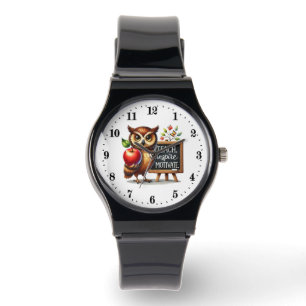 Cute Teach love inspire owl Watch