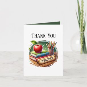Cute Teacher add your message  Thank You Card