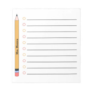 Cute Teacher Appreciation Personalized  Notepad