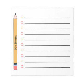 Cute Teacher Appreciation Personalized Notepad