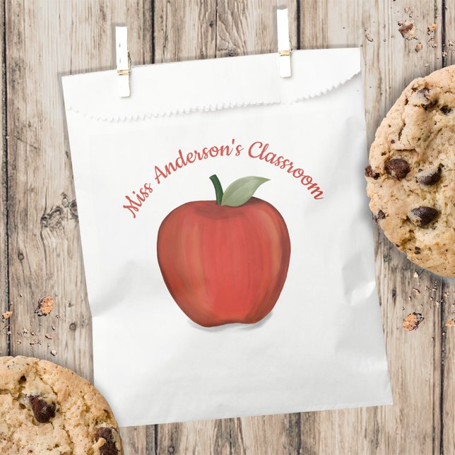 Cute Teacher Classroom Red Apple Whimsical  Favour Bags (Creator Uploaded)