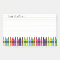 Cute Teacher Elementary School Crayons Custom Name