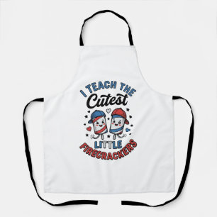 Cute Teacher Firecracker Vintage Fourth of July Sh Apron