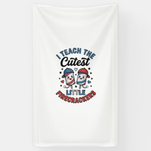 Cute Teacher Firecracker Vintage Fourth of July Sh Banner
