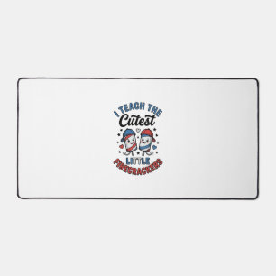 Cute Teacher Firecracker Vintage Fourth of July Sh Desk Mat